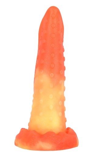 Dildo No.1 Fantasy Beasts, Silicon Premium, Portocaliu, 21 cm, #2, Erotic24.ro