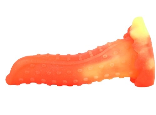 Dildo No.1 Fantasy Beasts, Silicon Premium, Portocaliu, 21 cm, #4, Erotic24.ro