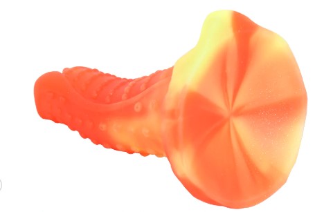 Dildo No.1 Fantasy Beasts, Silicon Premium, Portocaliu, 21 cm, #5, Erotic24.ro