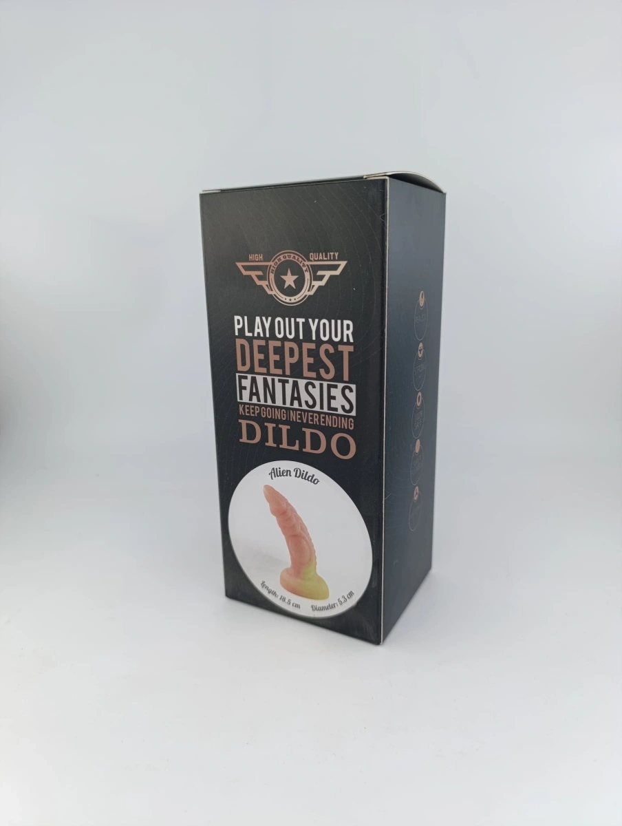 Dildo No.1 Fantasy Beasts, Silicon Premium, Portocaliu, 21 cm, #6, Erotic24.ro