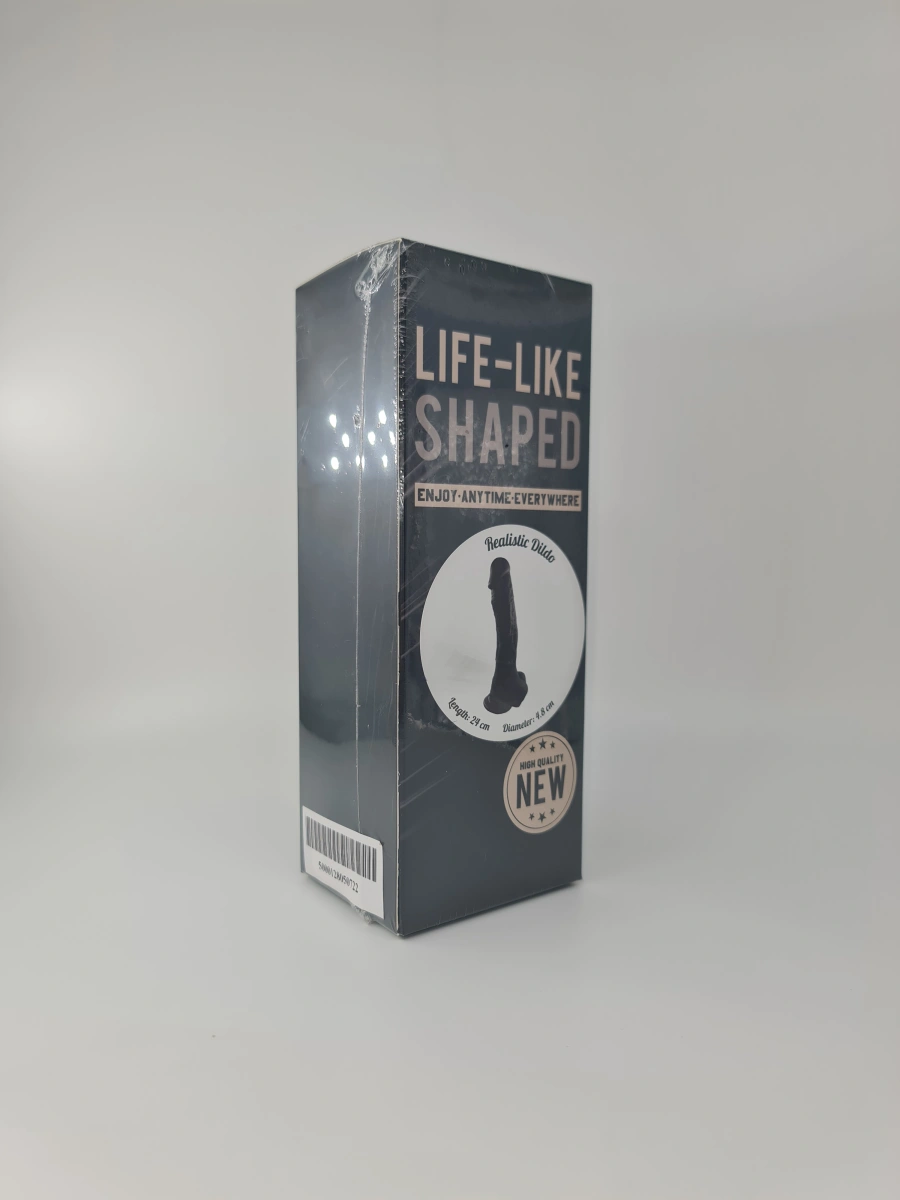 Dildo Realist Zeo, Silicon Premium, Negru, 24 cm, Nr. 2, Erotic24.ro