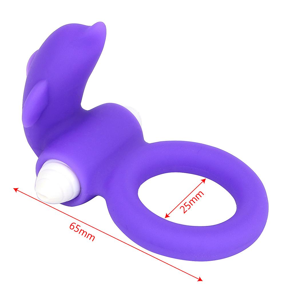 Inel Vibrator de Penis Delfin, Silicon, Mov, Guilty Toys, #2, Erotic24.ro