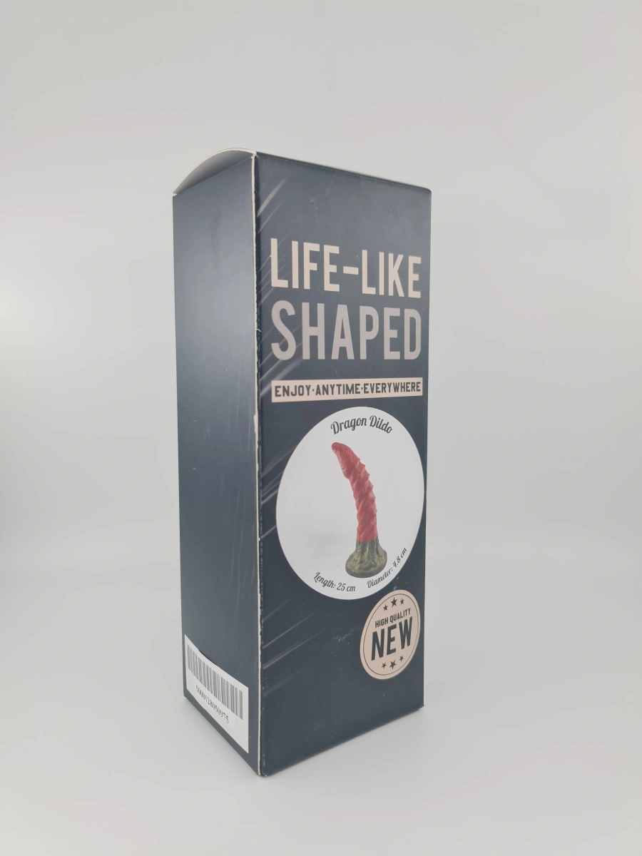 Dildo No.11 Fantasy Beasts, Silicon Premium, Rosu/Verde, 25 cm, #2, Erotic24.ro