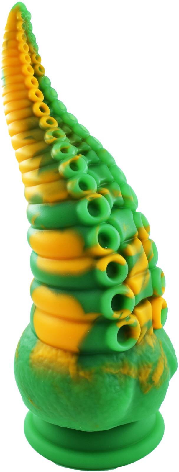 Dildo No.12 Fantasy Beasts, Silicon Premium, Verde/Galben, 22 cm, #1, Erotic24.ro