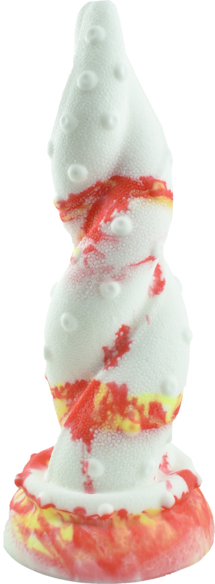 Dildo No.3 Fantasy Beasts, Silicon Premium, Alb/Rosu, 21.5 cm, #1, Erotic24.ro