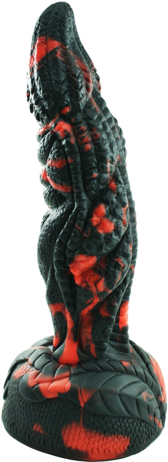 Dildo No.8 Fantasy Beasts, Silicon Premium, Negru/Rosu, 21 cm, #1, Erotic24.ro