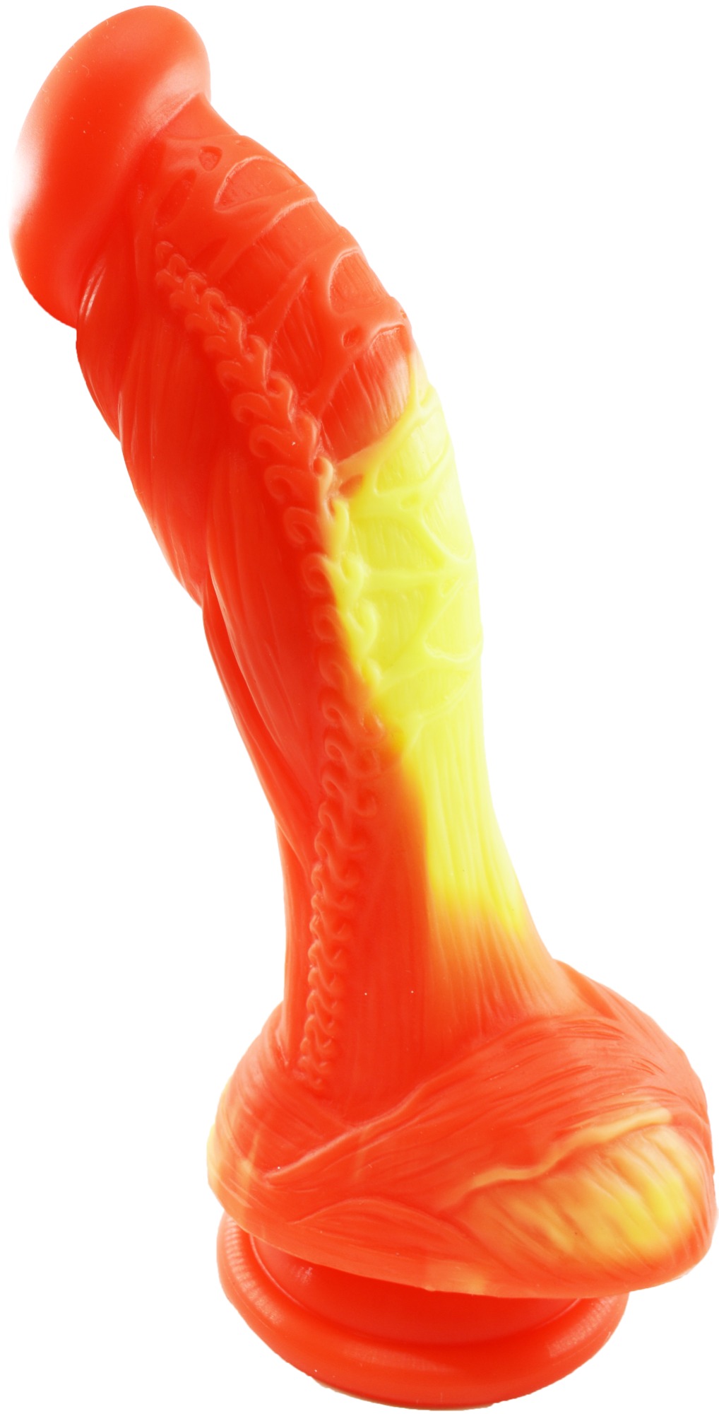 Dildo No.6 Fantasy Beasts, Silicon Premium, Portocaliu, 20 cm