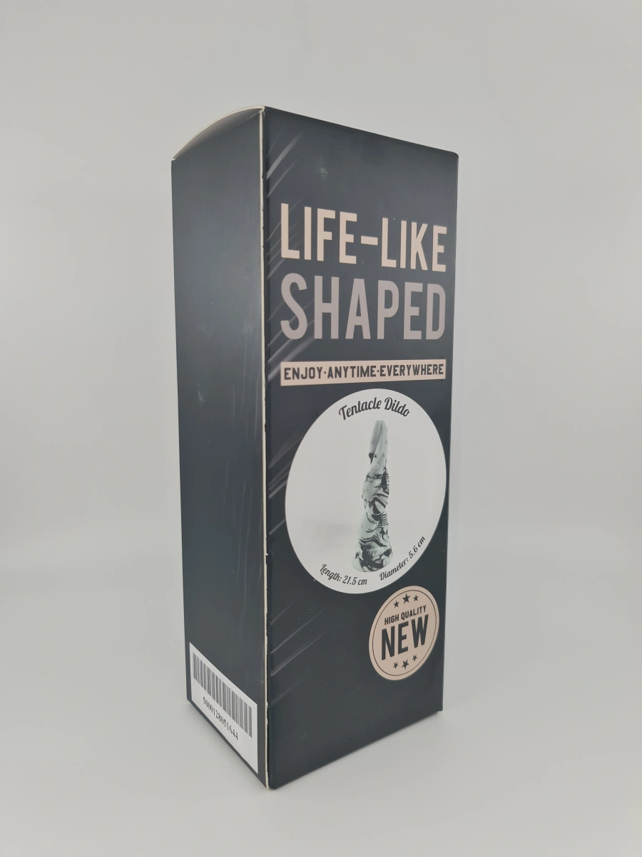 Dildo No.3 Fantasy Beasts, Silicon Premium, Alb/Negru, 21.5 cm, Nr. 2, Erotic24.ro