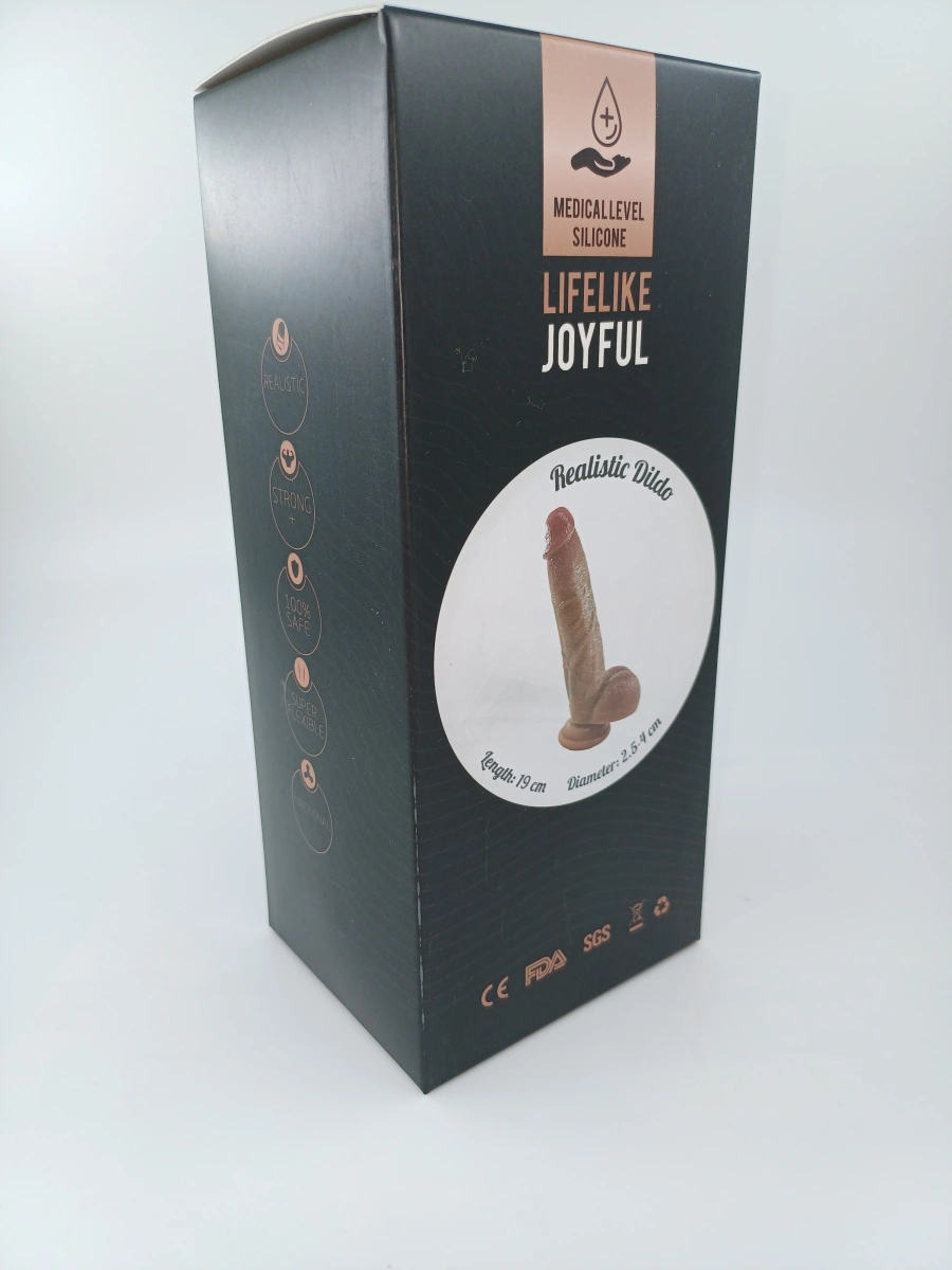 Dildo Realist Rocco, Silicon Lichid, Maro, 19 cm, #2, Erotic24.ro