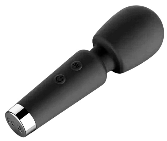 Vibrator Mini Wand Lily, 16 Moduri Vibratii, Silicon, USB, Negru, 13 cm, #1, Erotic24.ro