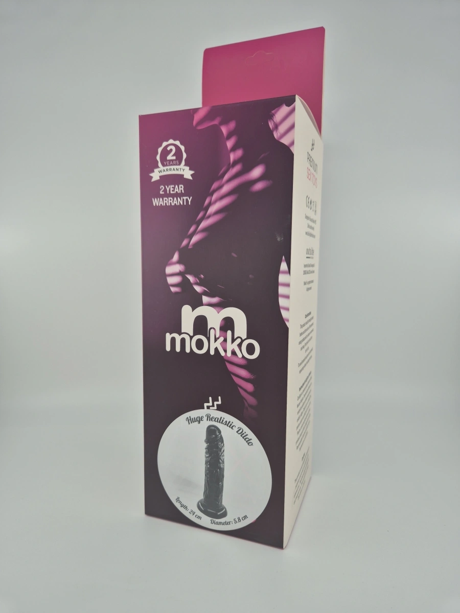 Dildo Realist Terry cu Ventuza, PVC, Negru, 24 cm, Mokko Toys, #2, Erotic24.ro