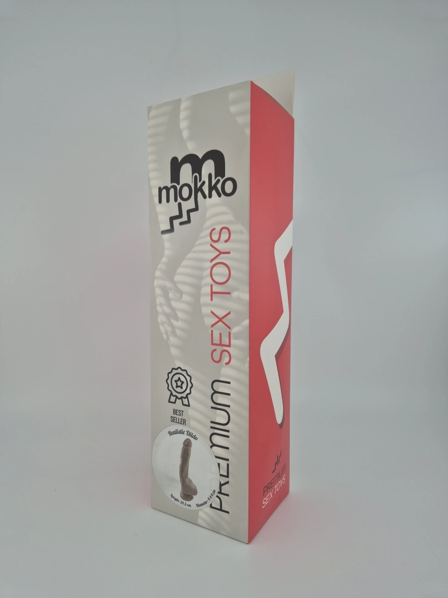 Dildo Realist Rinno cu Ventuza, PVC, Maro, 24.5 cm, Mokko Toys, #2, Erotic24.ro