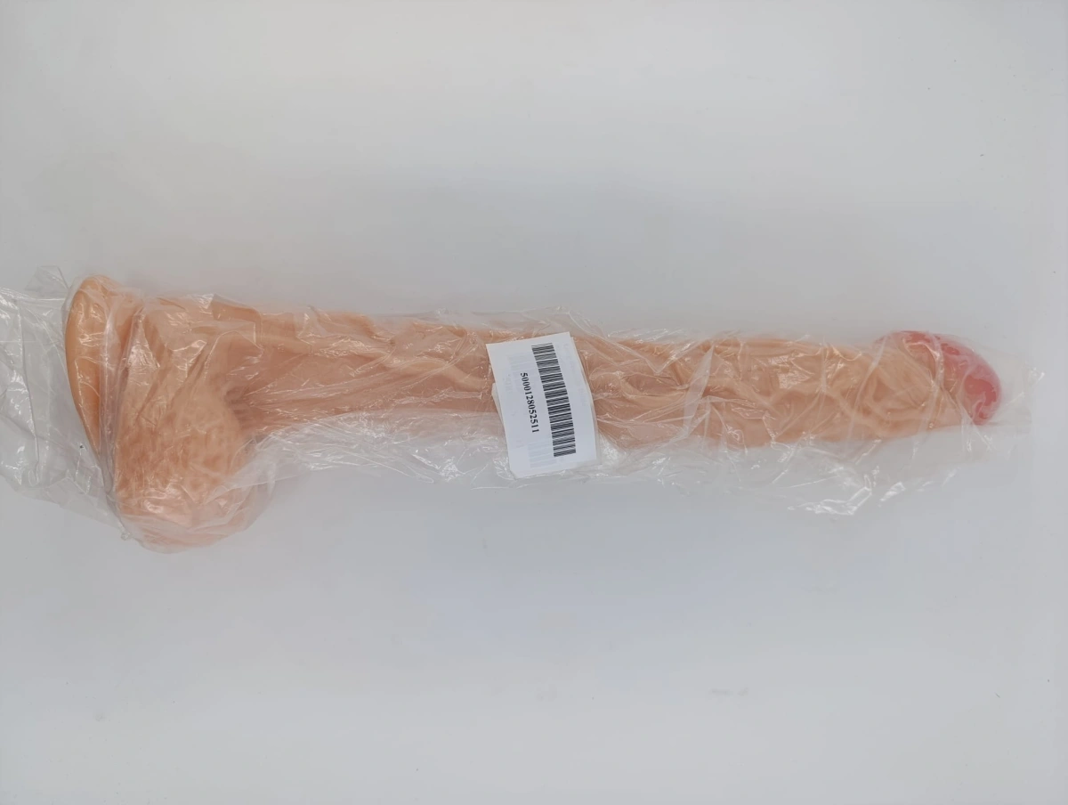 Dildo Long D cu Ventuza, PVC, Natural, 41.5 cm, #2, Erotic24.ro