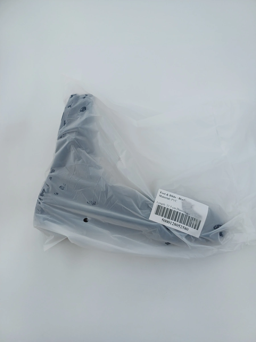 Dildo Foot Fetish, PVC, Negru, 23 cm, Nr. 2, Erotic24.ro