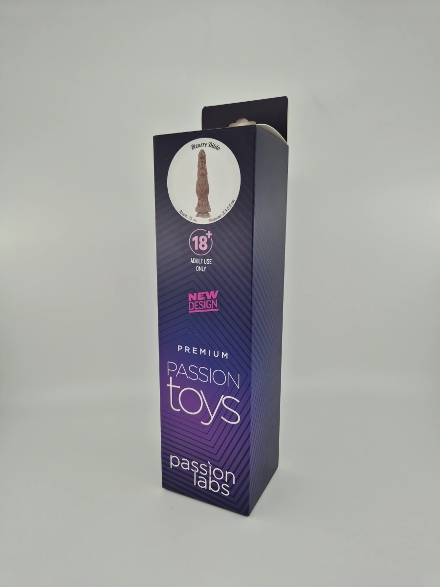 Dildo Greed cu Ventuza, PVC, Maro, 25 cm, Passion Labs, Nr. 2, Erotic24.ro