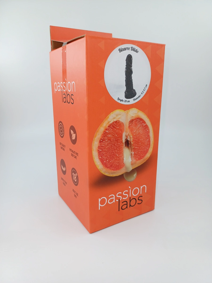 Dildo Lorr cu Ventuza, PVC, Negru, 20 cm, Passion Labs, Nr. 2, Erotic24.ro