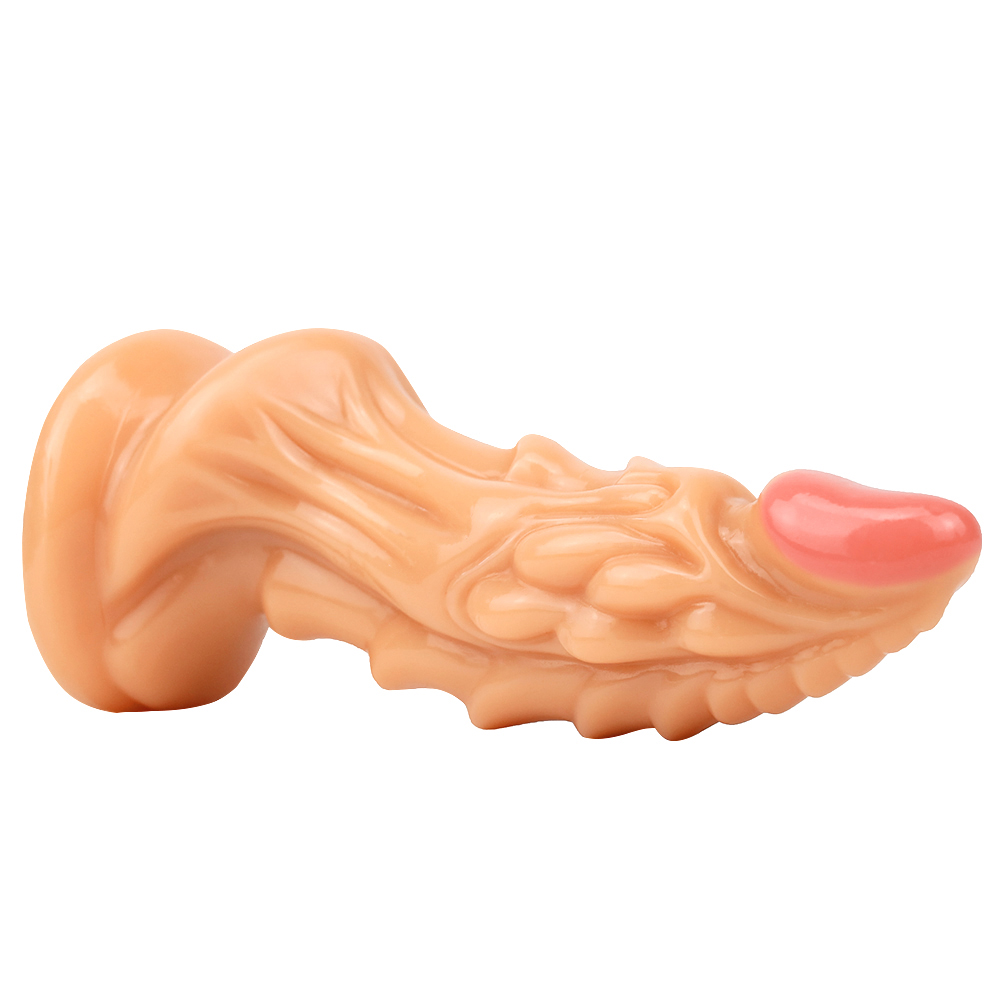 Dildo Dragon Power cu Ventuza, PVC, Natural, 19 cm, Passion Labs, #4, Erotic24.ro