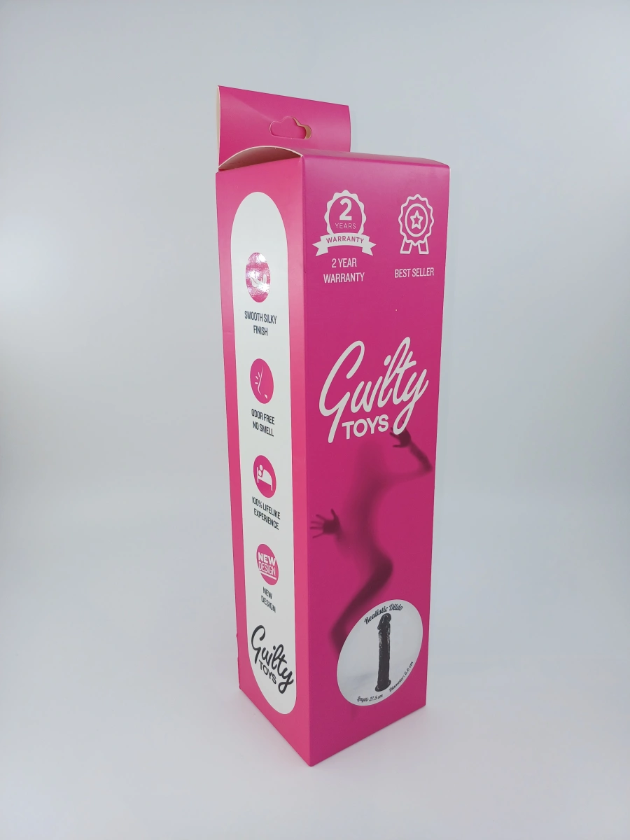 Dildo Realist Big Jim cu Ventuza, PVC, Negru, 27.5 cm, Guilty Toys, #2, Erotic24.ro