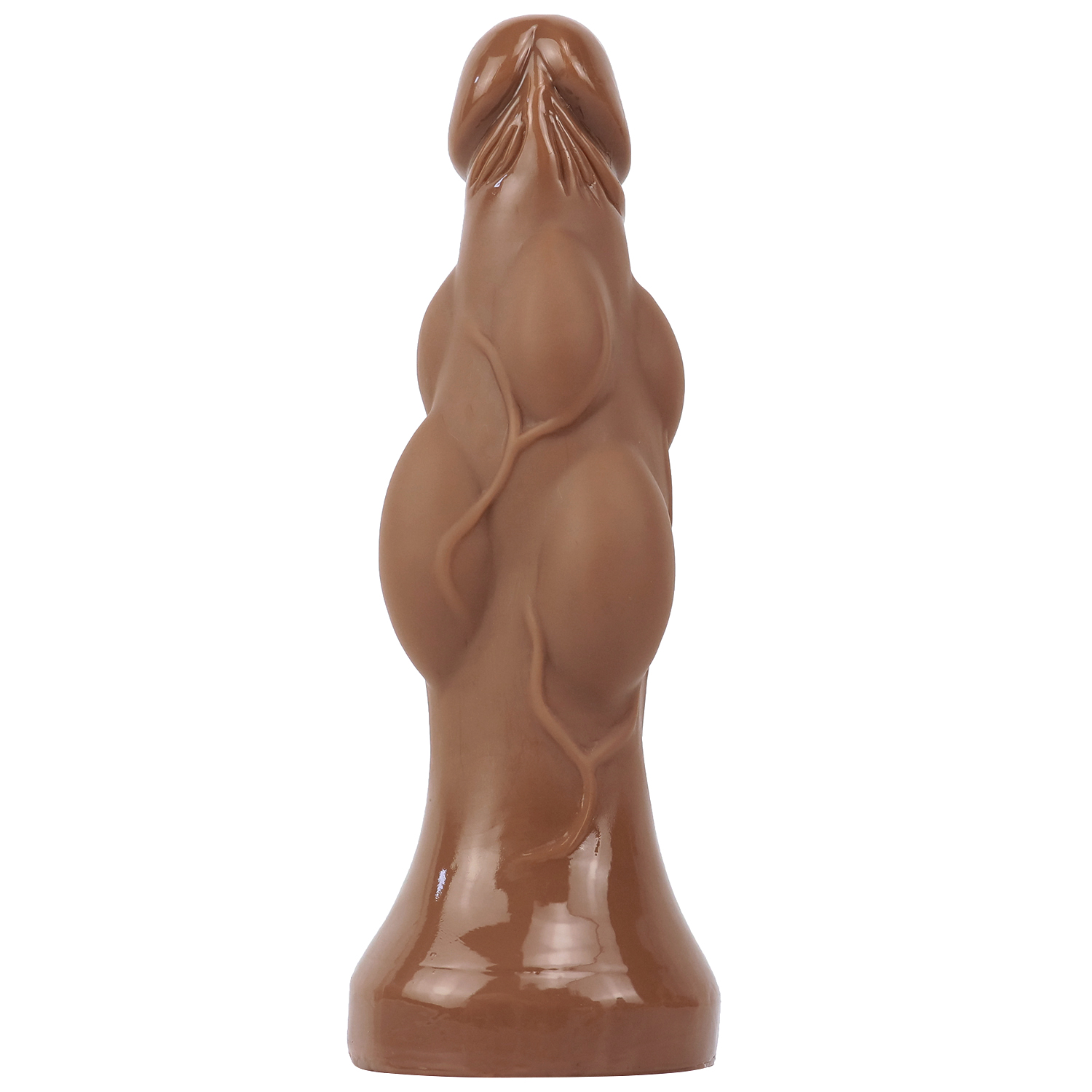 Dildo Extra Sensations cu Ventuza, PVC, Maro, 21 cm, Passion Labs, Nr. 2, Erotic24.ro