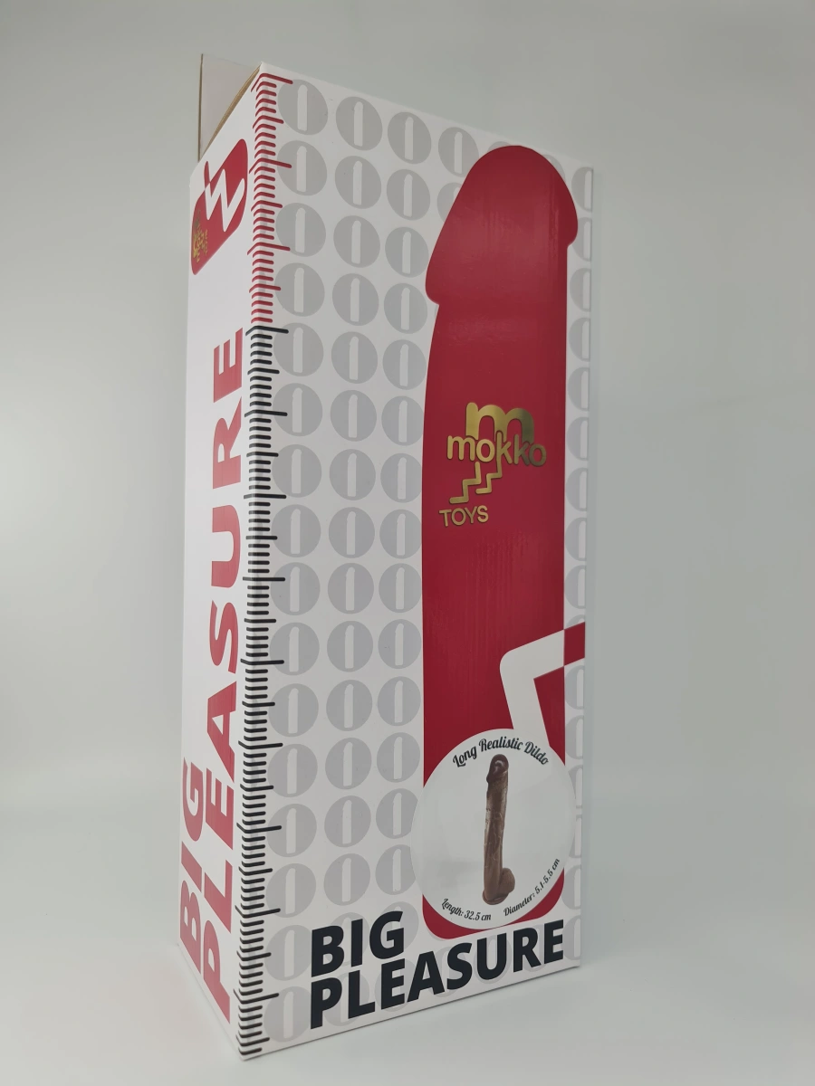 Dildo Big Mauro cu Ventuza, PVC, Caramel, 32.5 cm, Mokko Toys, Nr. 2, Erotic24.ro