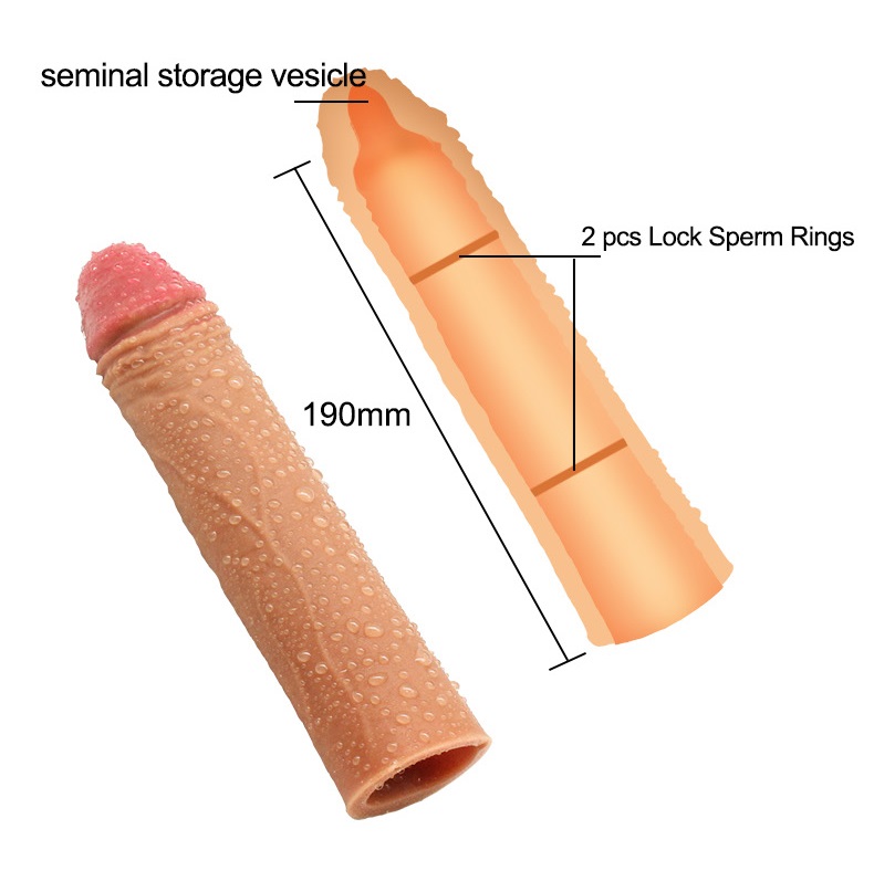 Prelungitor Penis Super Realist, TPE, Maro, 19 cm, Mokko Toys, Nr. 2, Erotic24.ro