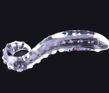 Dildo Tentacle, Sticla, Transparent, 20.5 cm, Passion Labs, #2, Erotic24.ro