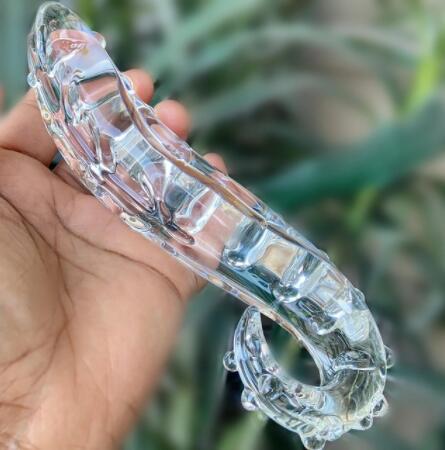 Dildo Tentacle, Sticla, Transparent, 20.5 cm, Passion Labs, #4, Erotic24.ro