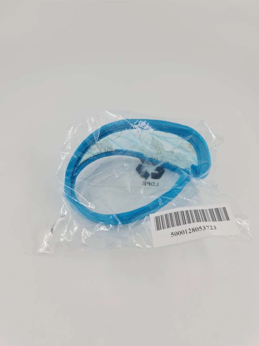 Bikini fara Bretele, Imprimeu Auriu Floral, Albastru, S-L, Nr. 2, Erotic24.ro