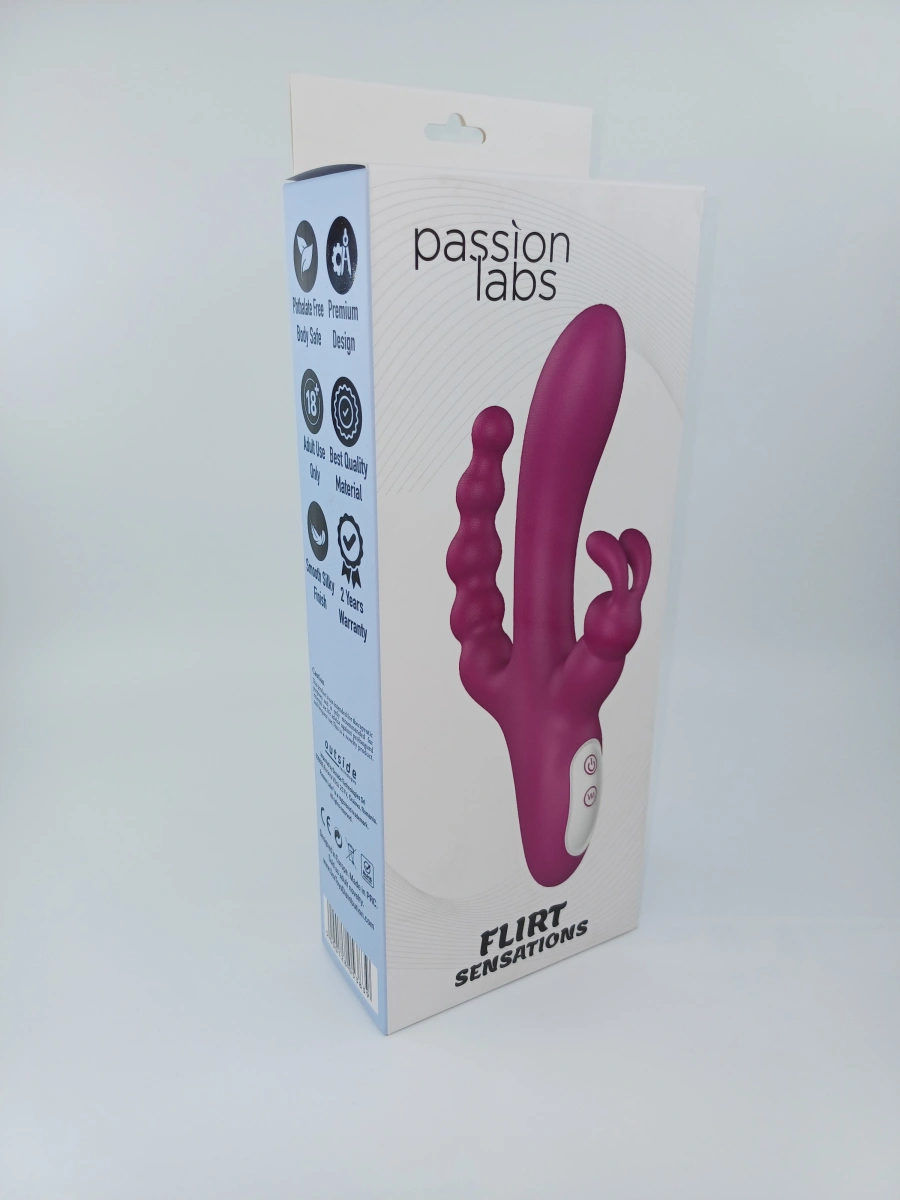 Vibrator Flirt, 9 Moduri Vibratii, Silicon, USB, Rosu, 21.6 cm, Passion Labs, #7, Erotic24.ro
