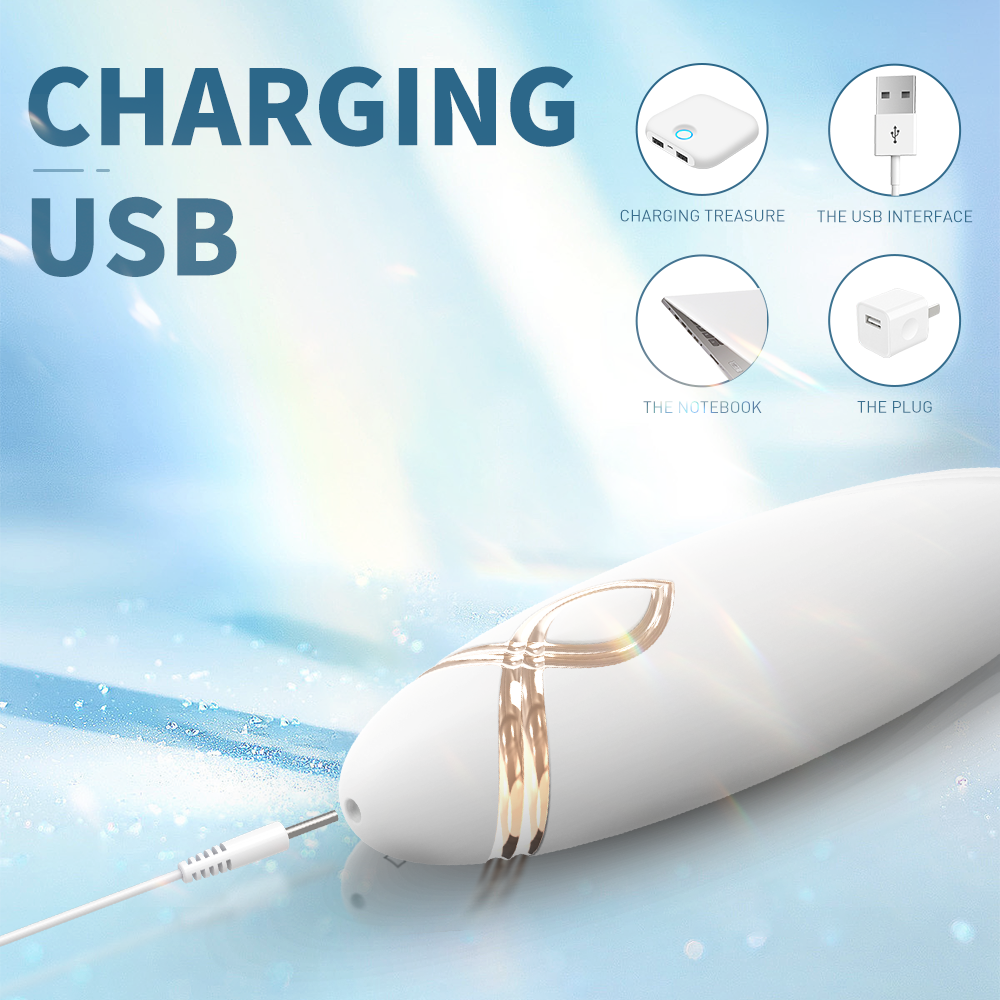 Stimulator Clint, 9 Moduri Vibratii, Silicon, USB, Alb, 11.2 cm, Passion Labs, #2, Erotic24.ro