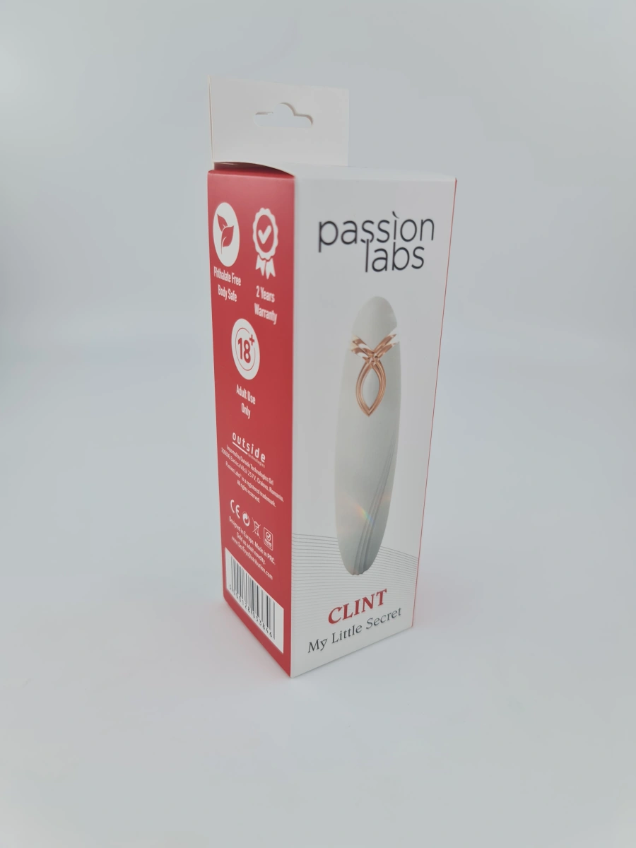 Stimulator Clint, 9 Moduri Vibratii, Silicon, USB, Alb, 11.2 cm, Passion Labs, #7, Erotic24.ro