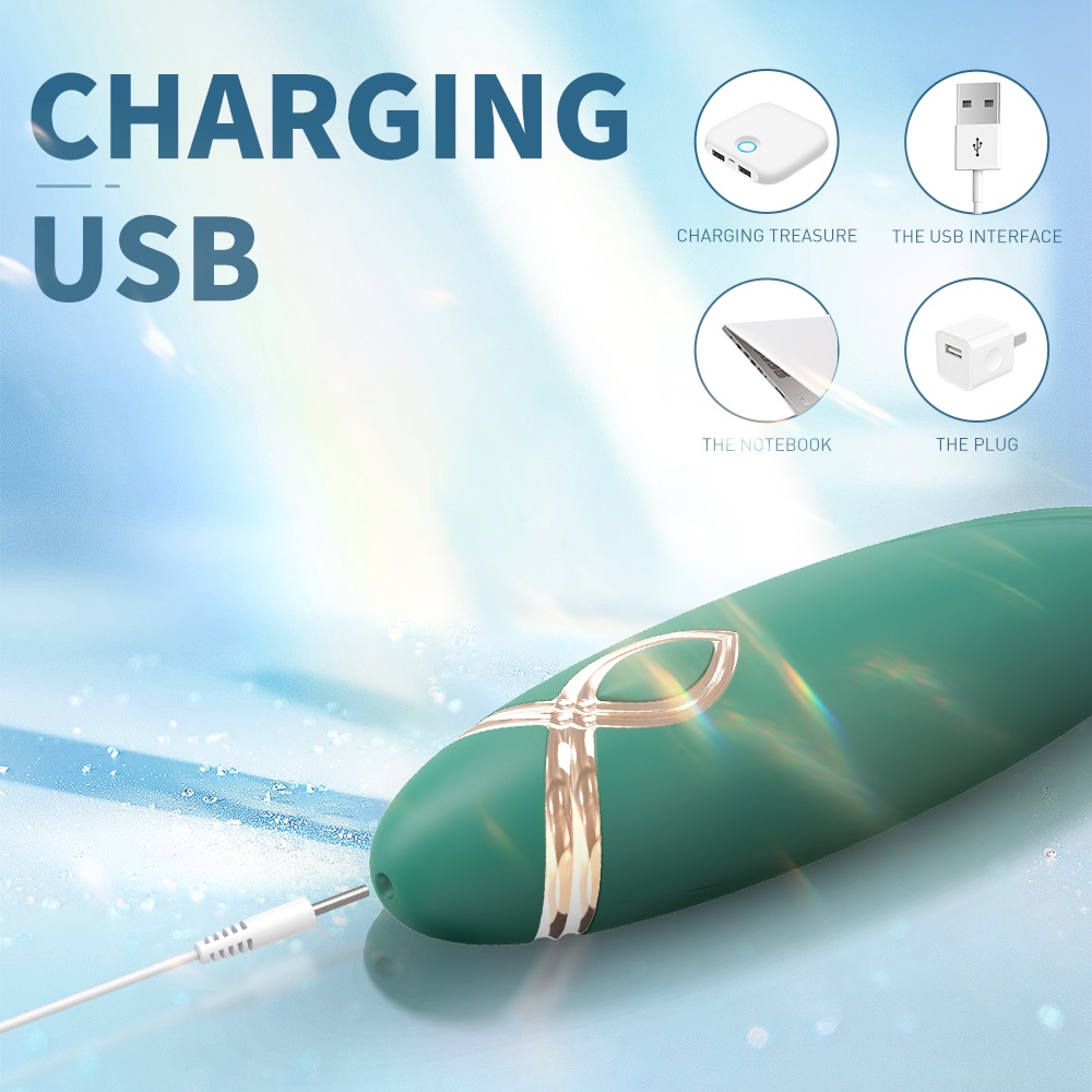 Stimulator Clint, 9 Moduri Vibratii, Silicon, USB, Verde, 11.2 cm, Passion Labs, Nr. 5, Erotic24.ro