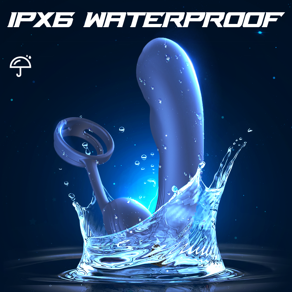 Stimulator Adolf, Remote Control, Vibrating&Sliding, Silicon, USB, Albastru, 12.5 cm, Guilty Toys, #7, Erotic24.ro