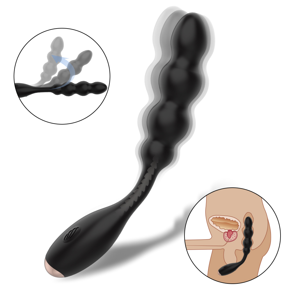 Stimulator Anal Noel, 9 Moduri Vibratii, Silicon, USB, Negru, 17.2 cm, Guilty Toys, #1, Erotic24.ro