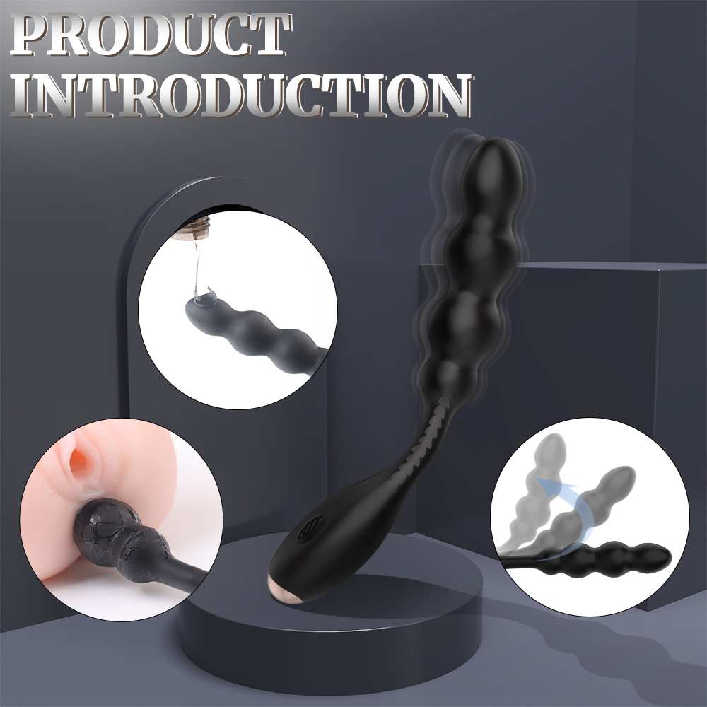 Stimulator Anal Noel, 9 Moduri Vibratii, Silicon, USB, Negru, 17.2 cm, Guilty Toys, #4, Erotic24.ro