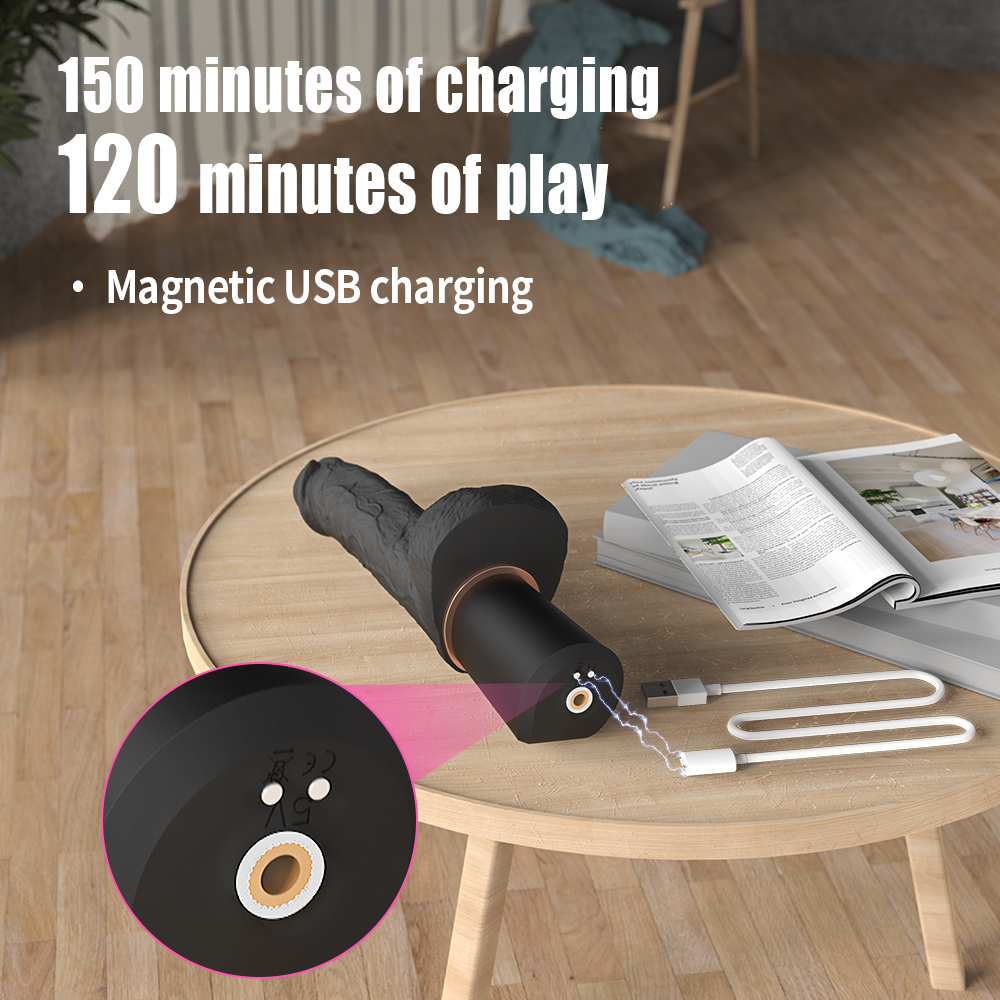 Vibrator Suction Cup Flash, Remote Control, Thrusting, Vibrating, Heating, Negru, 24 cm, Mokko Toys, #6, Erotic24.ro