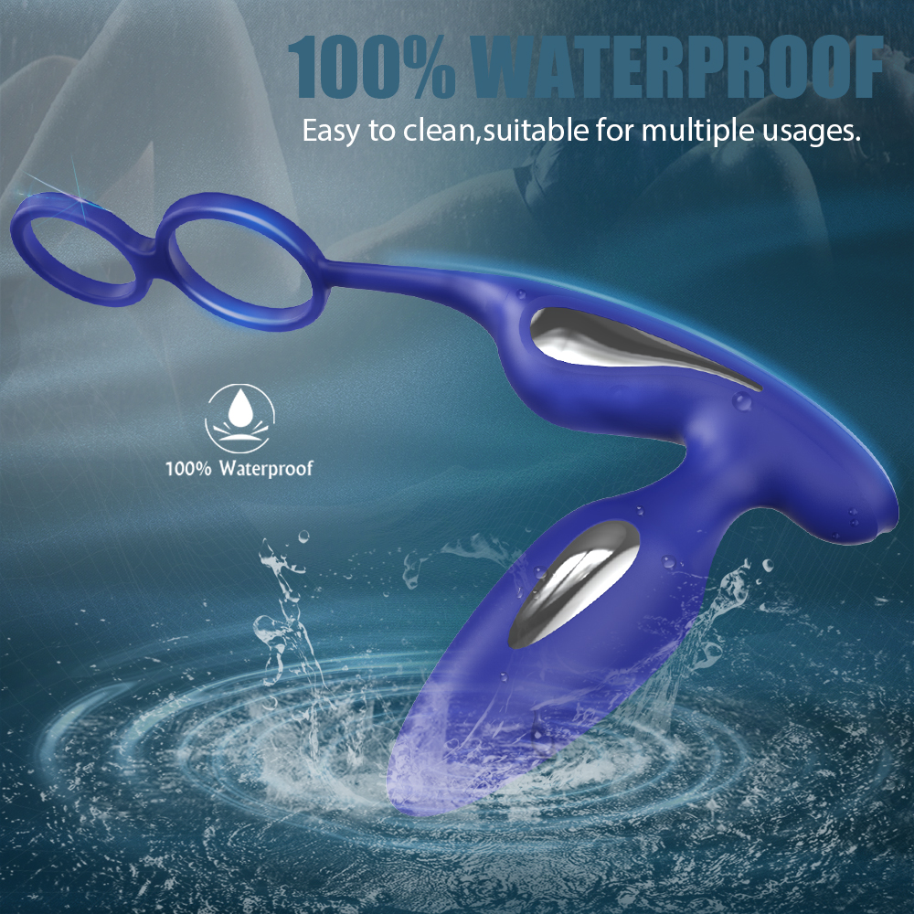 Stimulator Dustin, 9 Moduri Vibratii, 3 Moduri Electrostimulare, Silicon, Albastru, 12.6 cm, Guilty Toys, #6, Erotic24.ro