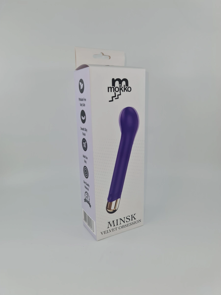 Vibrator Punctul G Minsk, 9 Moduri Vibratii, Silicon, USB, Mov, 17.7 cm, Mokko Toys, #9, Erotic24.ro