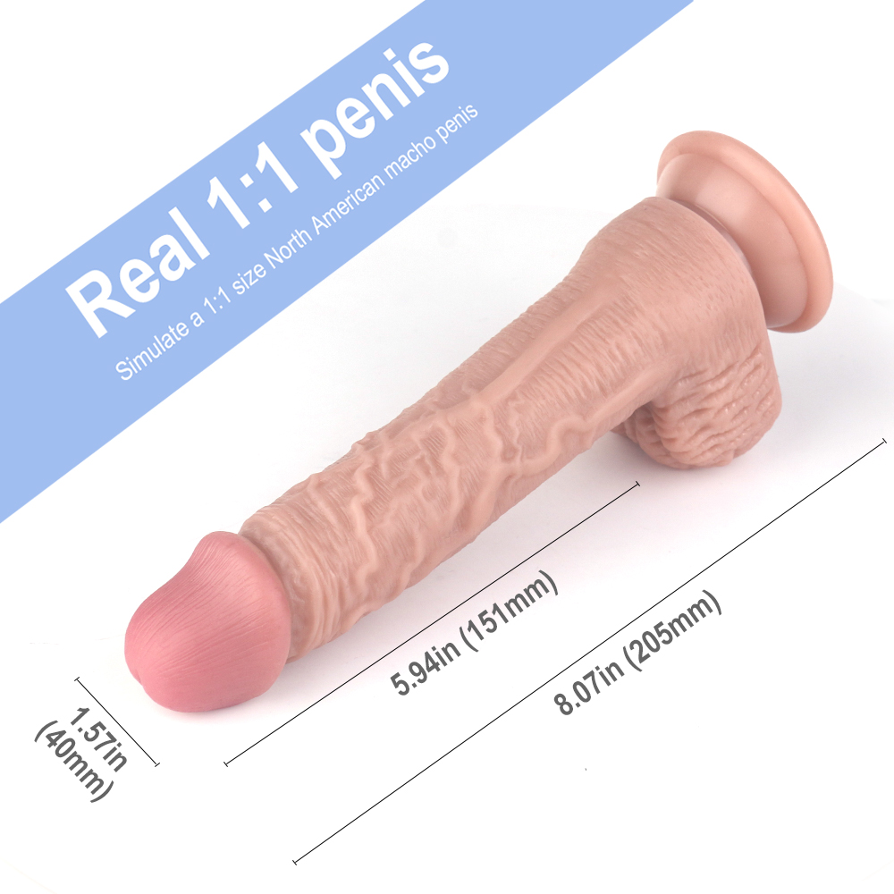 Strap-on Blaze, Dildo Realist cu Ventuza, PVC, Natural, 21 cm, Mokko Toys, #4, Erotic24.ro