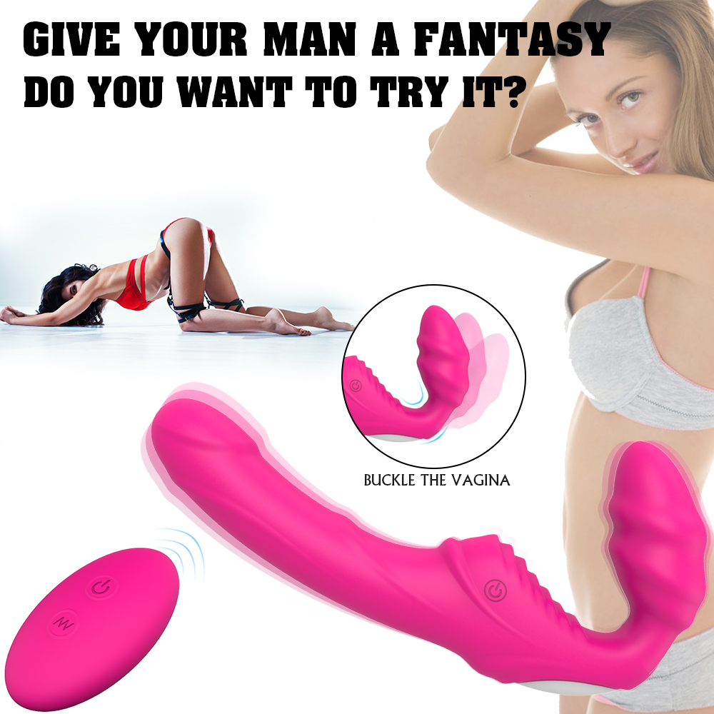 Strap-on Bess pentru Femei, Remote Control, 9 Moduri Vibratii, Silicon, USB, Roz, 21.7 cm, Mokko Toys, #2, Erotic24.ro