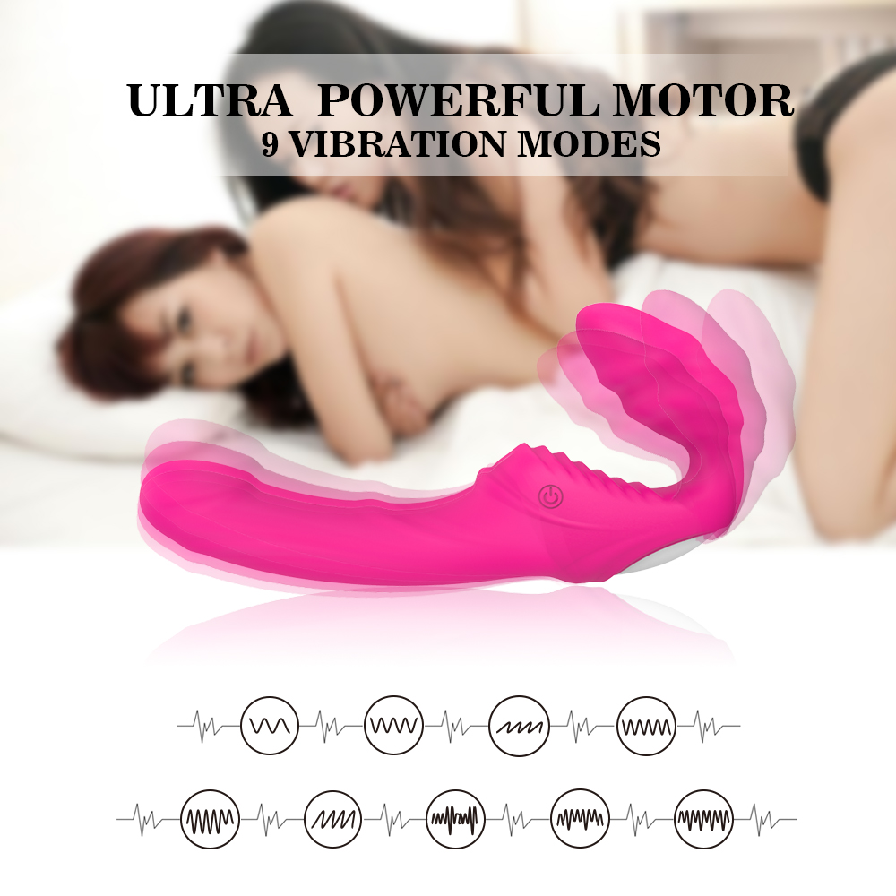 Strap-on Bess pentru Femei, Remote Control, 9 Moduri Vibratii, Silicon, USB, Roz, 21.7 cm, Mokko Toys, #4, Erotic24.ro