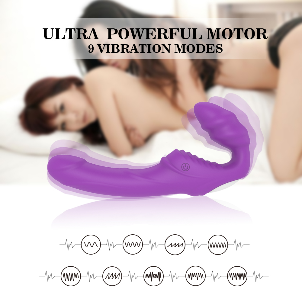 Strap-on Bess pentru Femei, Remote Control, 9 Moduri Vibratii, Silicon, USB, Mov, 21.7 cm, Mokko Toys, #4, Erotic24.ro