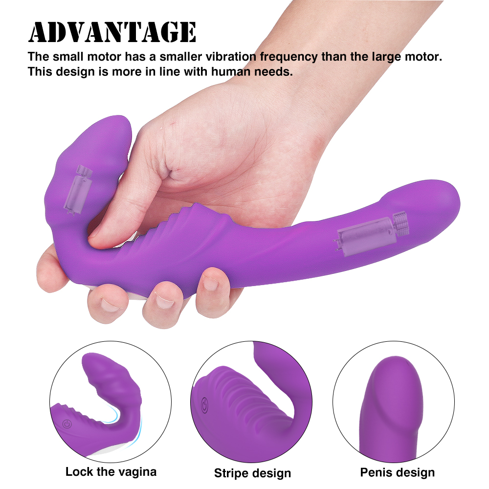 Strap-on Bess pentru Femei, Remote Control, 9 Moduri Vibratii, Silicon, USB, Mov, 21.7 cm, Mokko Toys, #10, Erotic24.ro