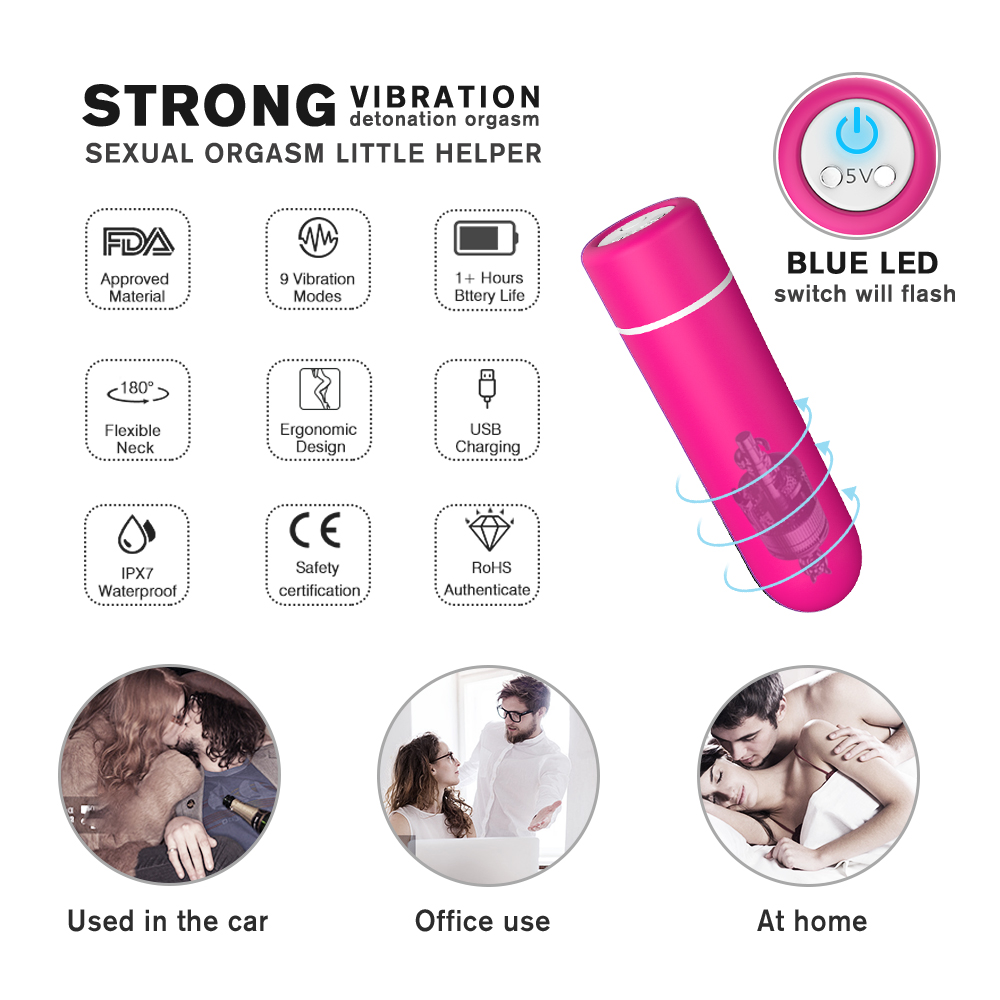 Glont Vibrator Minny, Remote Control, 9 Moduri Vibratii, ABS, Roz, 6.9 cm, Passion Labs, Nr. 6, Erotic24.ro