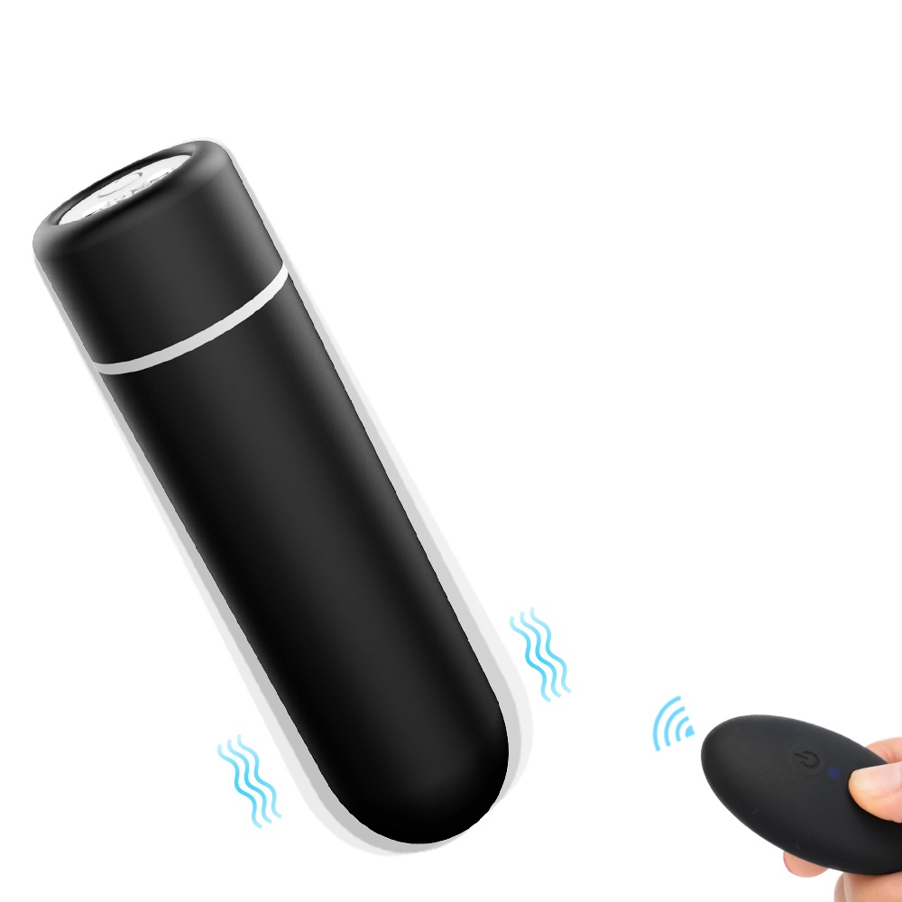 Glont Vibrator Minny, Remote Control, 9 Moduri Vibratii, ABS, Negru, 6.9 cm, Passion Labs, Nr. 1, Erotic24.ro