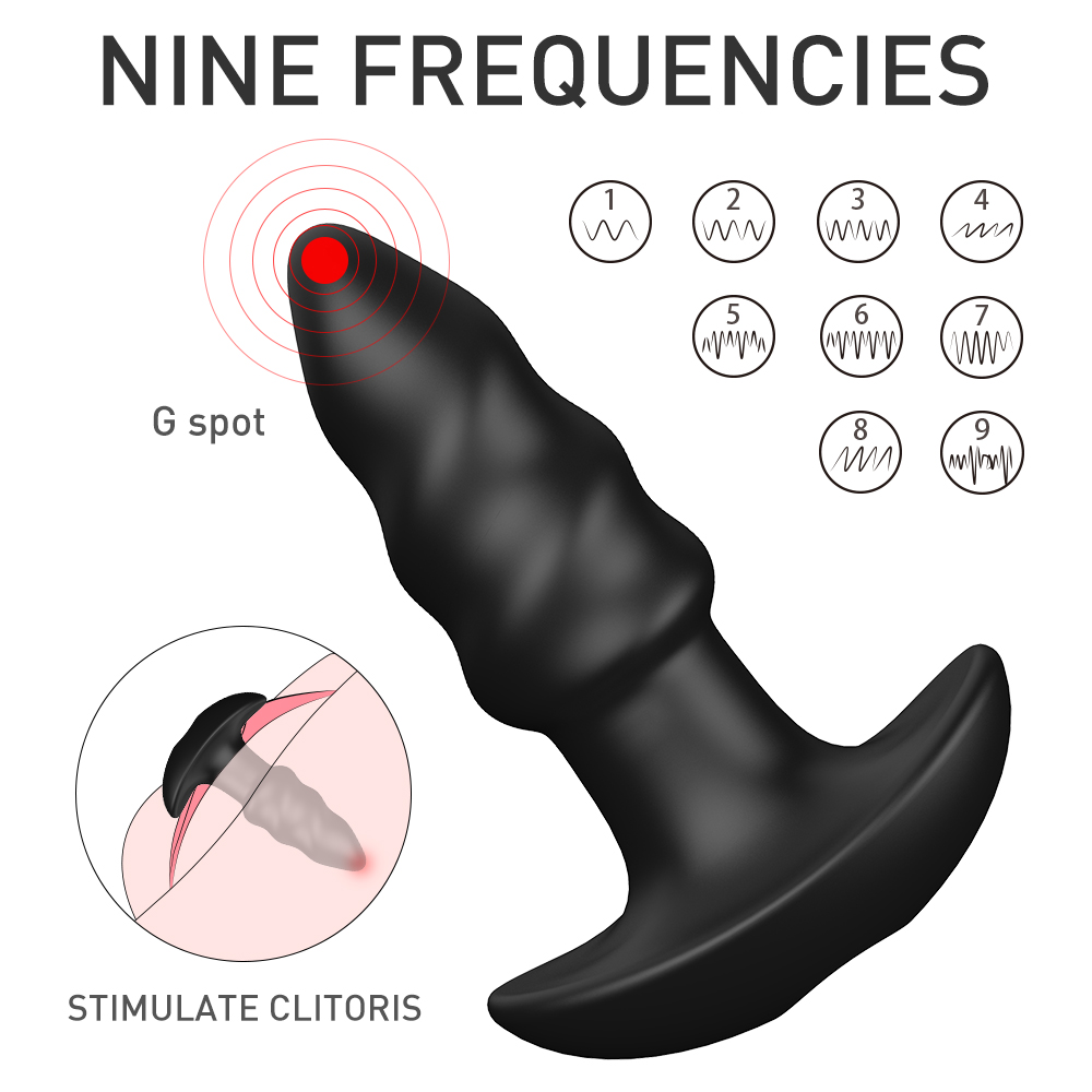 Vibrator Anal Booty, 9 Moduri Vibratii, Silicon, USB, Negru, 10 cm, Guilty Toys, #4, Erotic24.ro