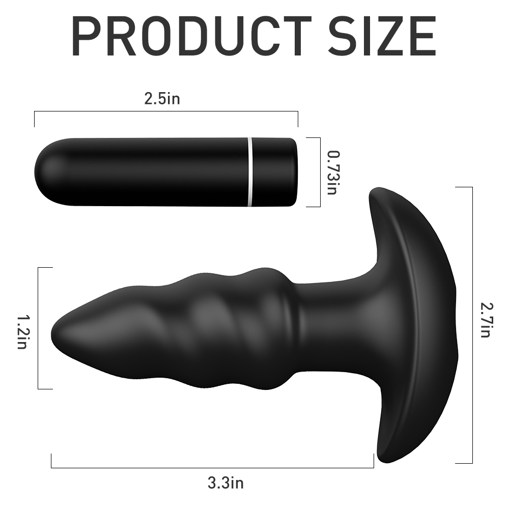 Vibrator Anal Booty, 9 Moduri Vibratii, Silicon, USB, Negru, 10 cm, Guilty Toys, #8, Erotic24.ro