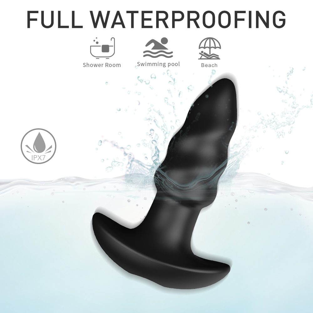 Vibrator Anal Booty, 9 Moduri Vibratii, Silicon, USB, Negru, 10 cm, Guilty Toys, #9, Erotic24.ro