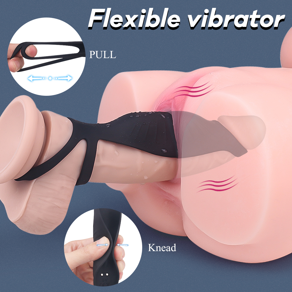 Stimulator Penis Axel, Remote Control, 9 Moduri Vibratii, Silicon, USB, Negru, Guilty Toys, Nr. 4, Erotic24.ro