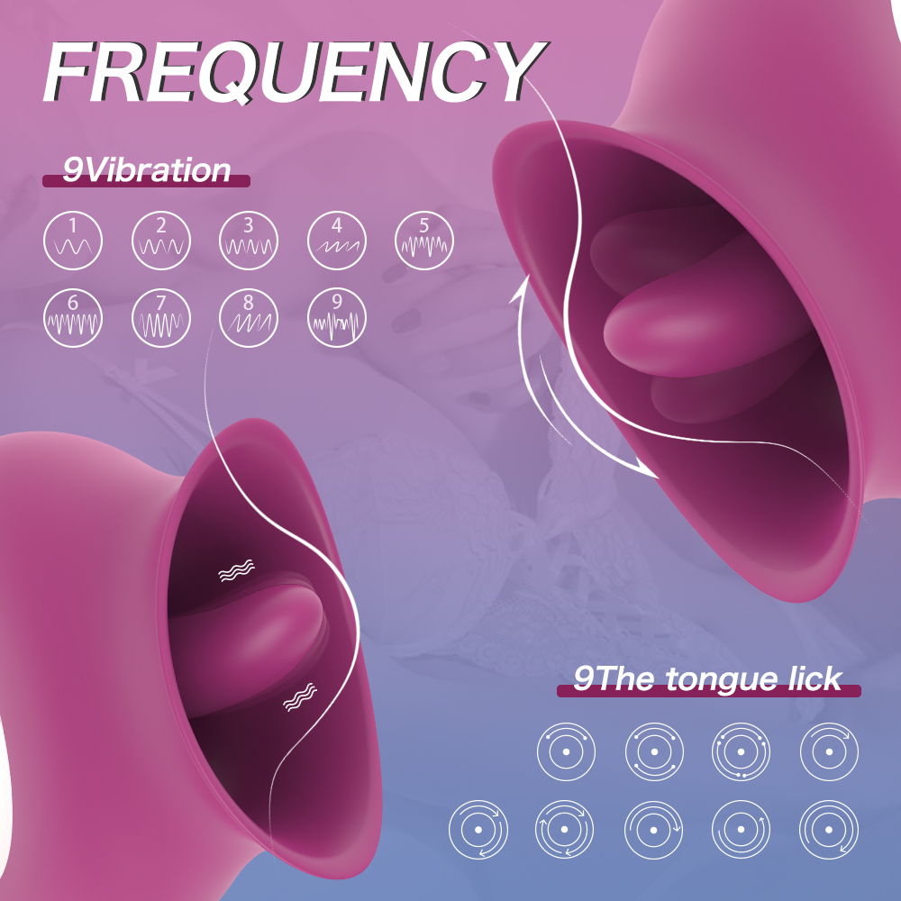 Stimulator Clitoris Noor, 9 Moduri Vibratii+9 Moduri Licking, Silicon, USB, Rosu, Nr. 6, Erotic24.ro
